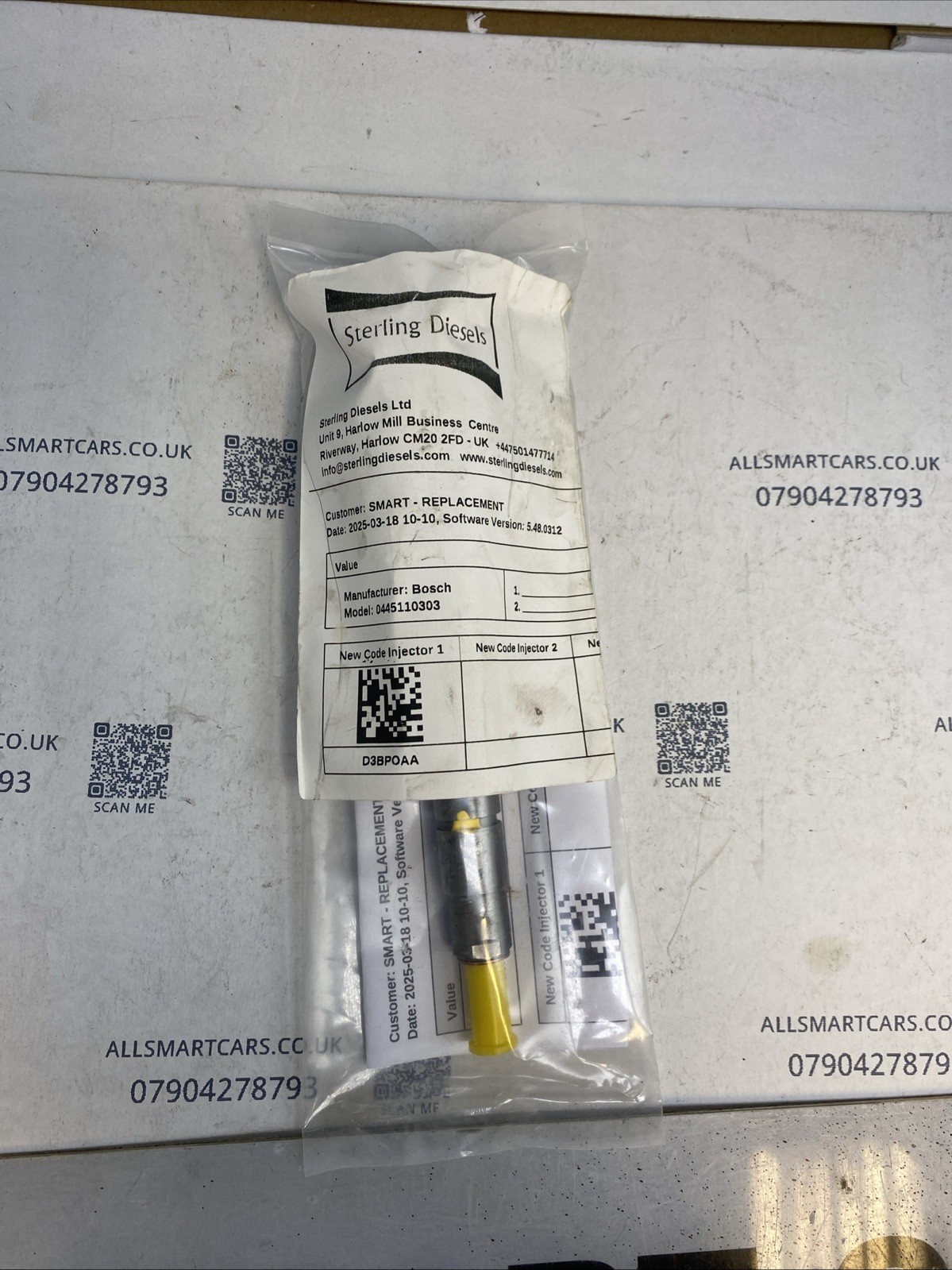 SMART FORTWO 2011 MK2 451 0 8 CDI DIESEL FUEL INJECTOR A6608700387 /2007 14 Image 2