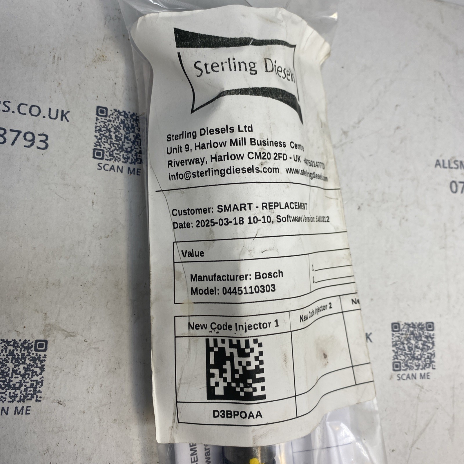 SMART FORTWO 2011 MK2 451 0 8 CDI DIESEL FUEL INJECTOR A6608700387 /2007 14 Image 4