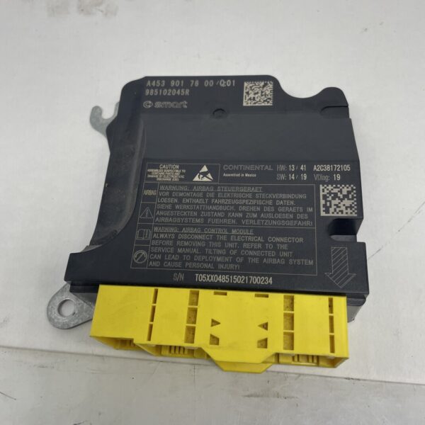 15 19 SMART FORFOUR 453 AIRBAG ECU MODULE NO CRASH DATA A4539017600 156498017804 2