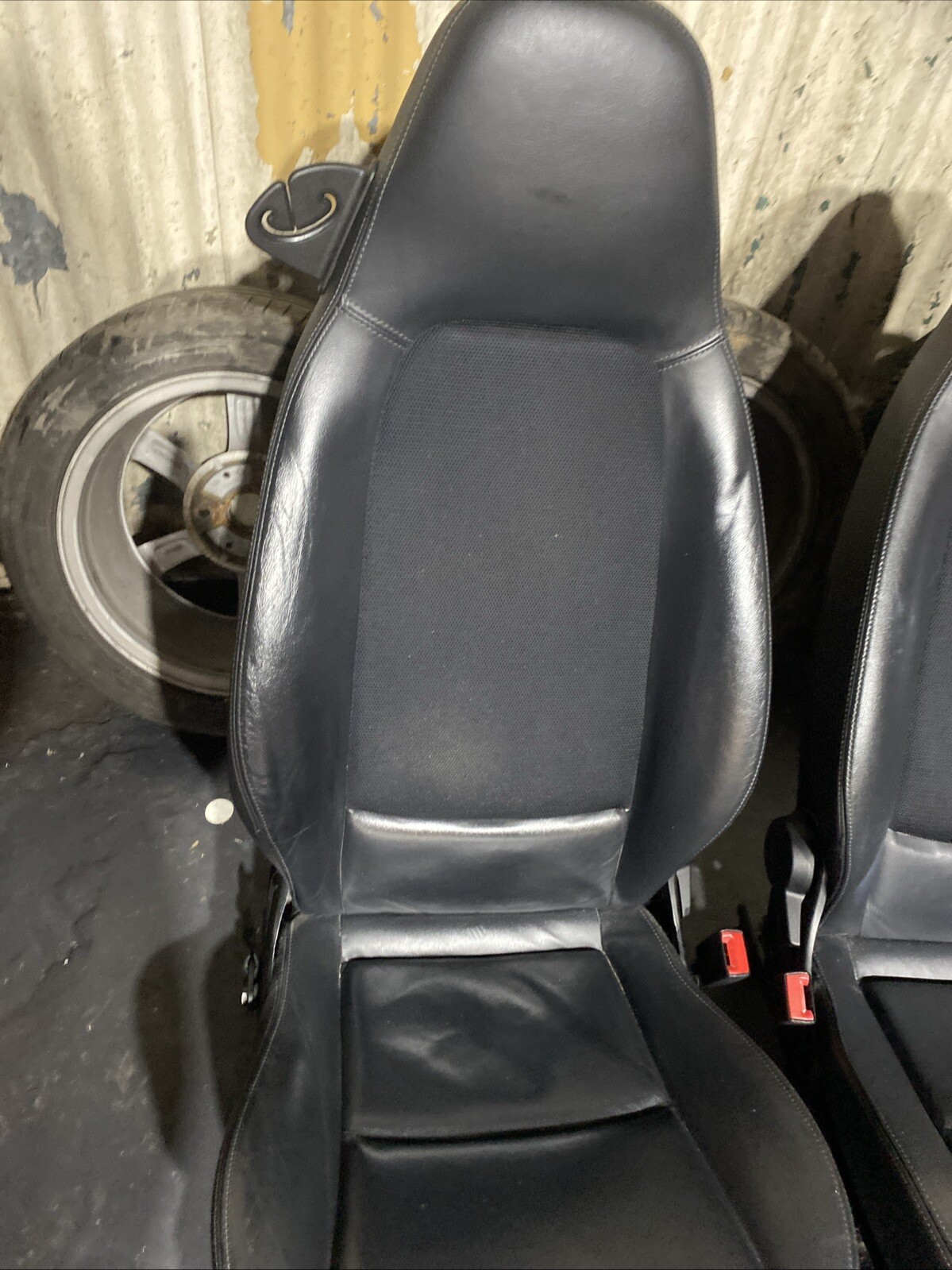 SMART CAR 451 FORTWO 2007 2014 PAIR OF BLACK LEATHER HEATED FRONT SEATS Image 3