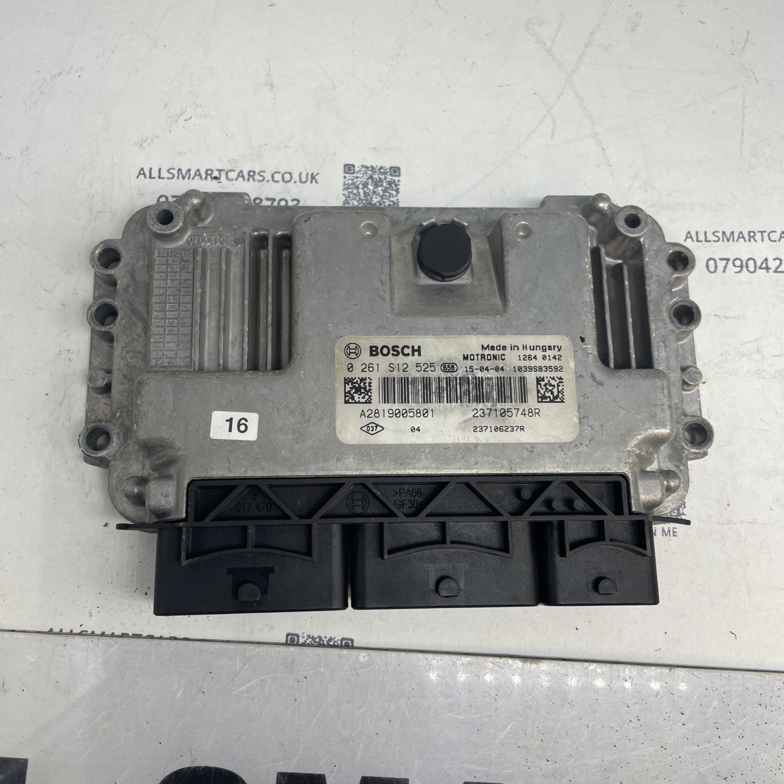 SMARTCAR FORTWO MK3 W453 14 23 1 0L PETROL ENGINE CONTROL MODULE ECU 0261S12525 Image 2