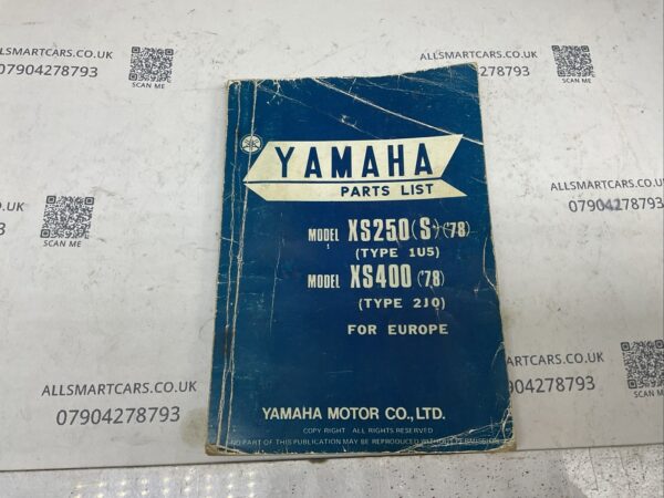 YAMAHA XS250 S XS360 1976 MODEL GENUINE YAMAHA ILLUSTRATED PARTS LIST BOOK 157585749174 2