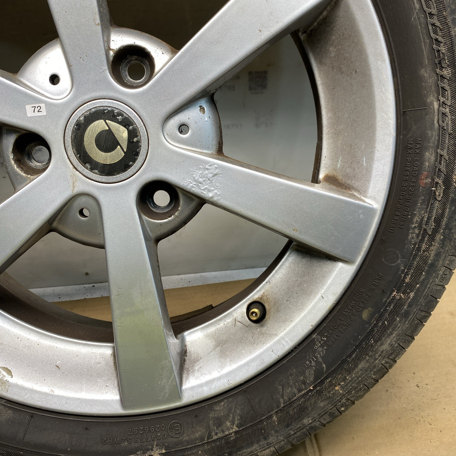 GENUINE 15" SMART FORTWO ALLOY WHEEL 6 SPOKE 5X15 ET34 A4514010302 Front Image 5