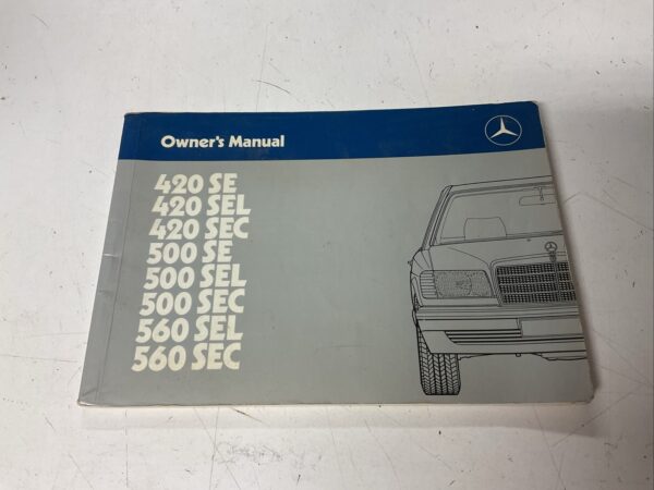 Mercedes Benz Coupe 420 SE etc 11/1988 Owner’s Manual (English Only)
