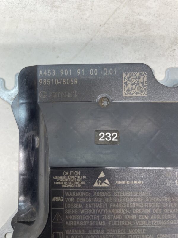 15 19 SMART FORFOUR 453 AIRBAG ECU MODULE NO CRASH DATA A4539019100 157333417978 2