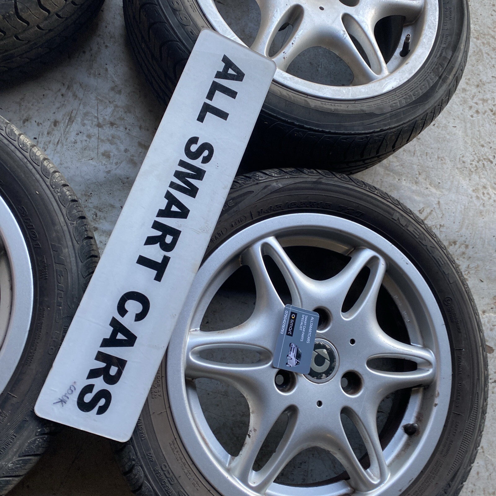 SMART 450 FORTWO 15" ALLOY WHEELS 4 GOOD TYRES 175/55/R15 & 145/65/15 Image 4
