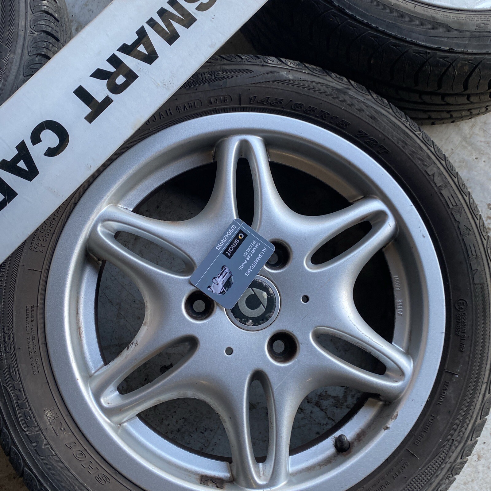 SMART 450 FORTWO 15" ALLOY WHEELS 4 GOOD TYRES 175/55/R15 & 145/65/15 Image 5