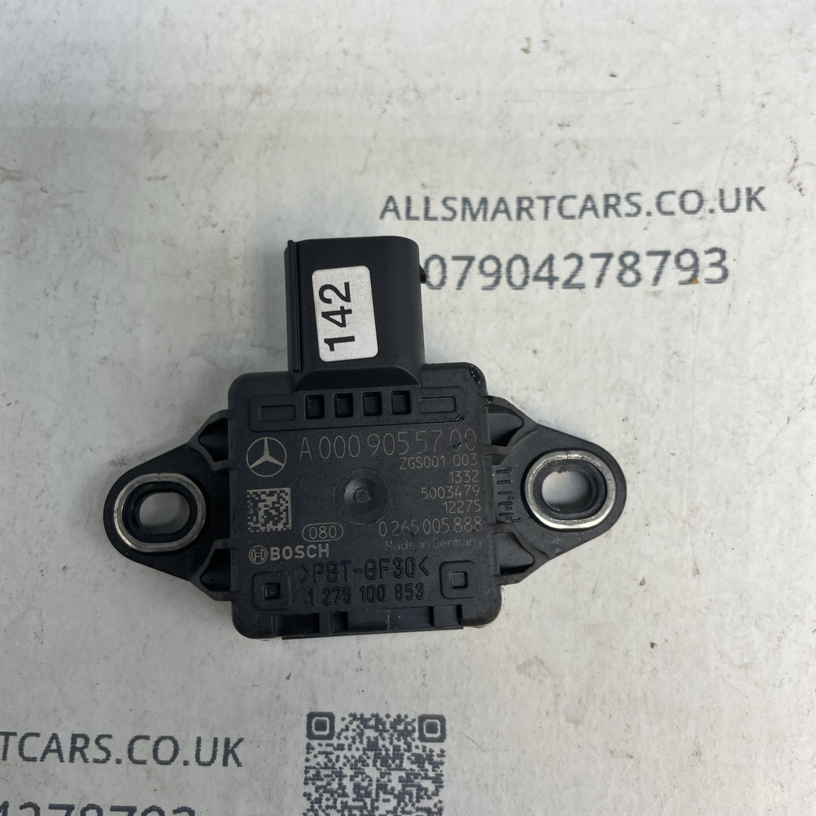 SMART CAR 451 FORTWO 2011 14 GENUINE SMART YAW RATE SENSOR A0009055700 Image 3